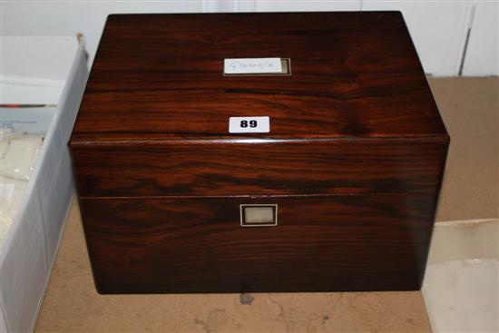 Victorian rosewood toilet box